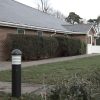 Community centre pathways lit with 20W Black Dome LED Bollard lights.